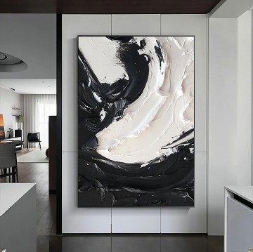  kunst - Schwarz Weiß abstrakt 01 von Palettenmesser Wandkunst Minimalismus